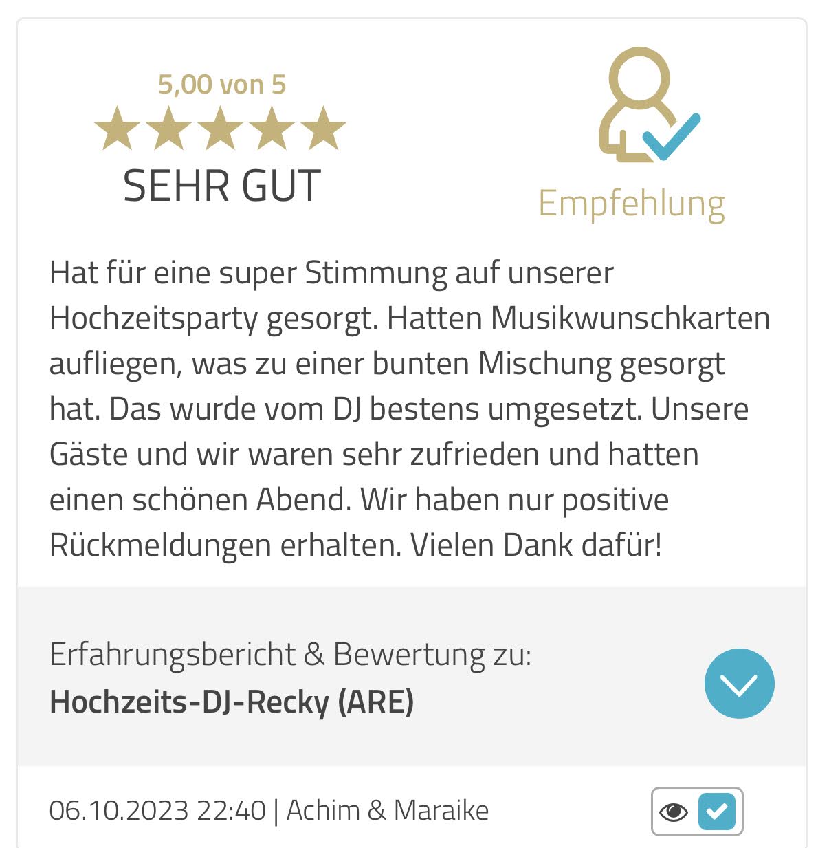 Rezession Hochzeit Maike Hungen